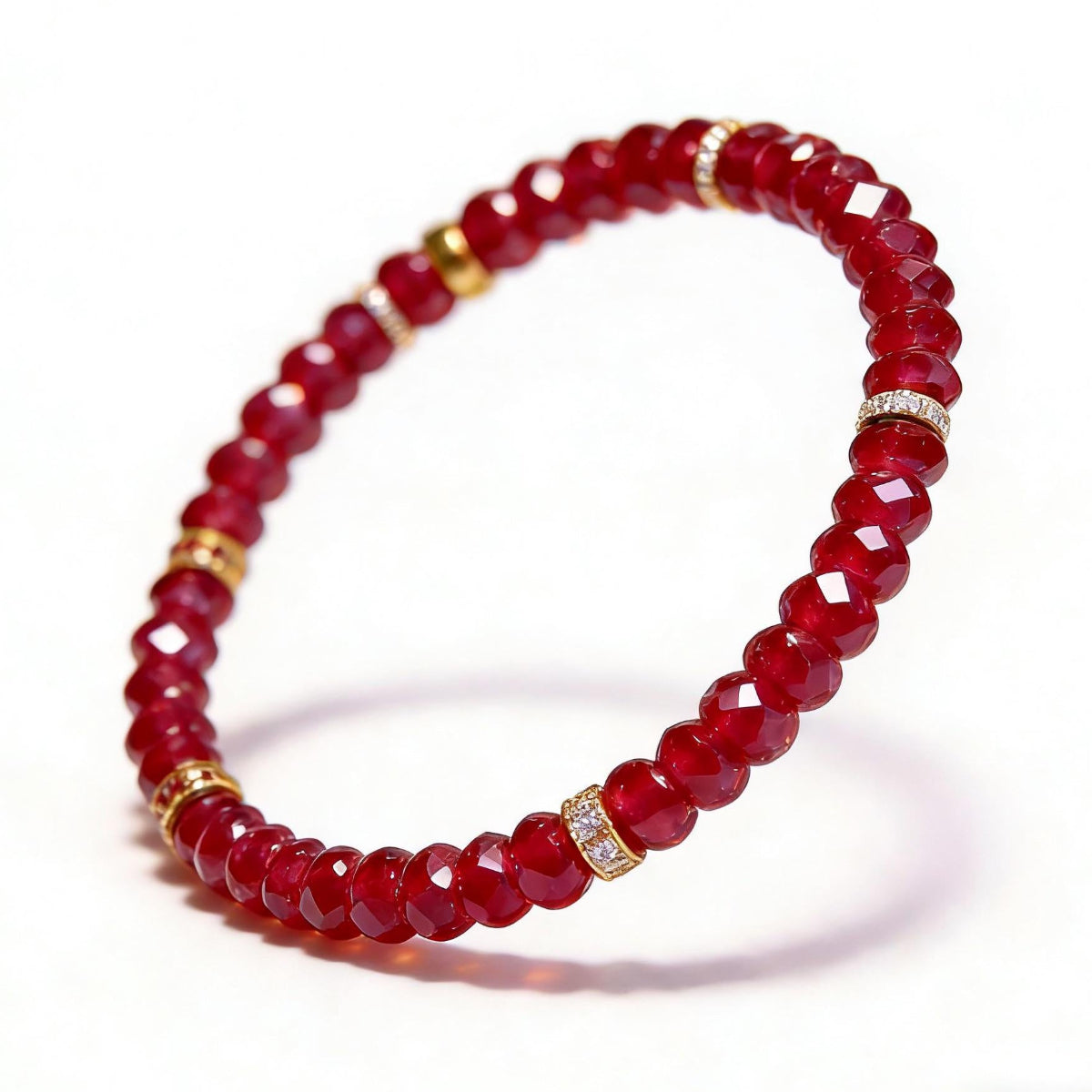 Unbound Ruby Facet Bracelet