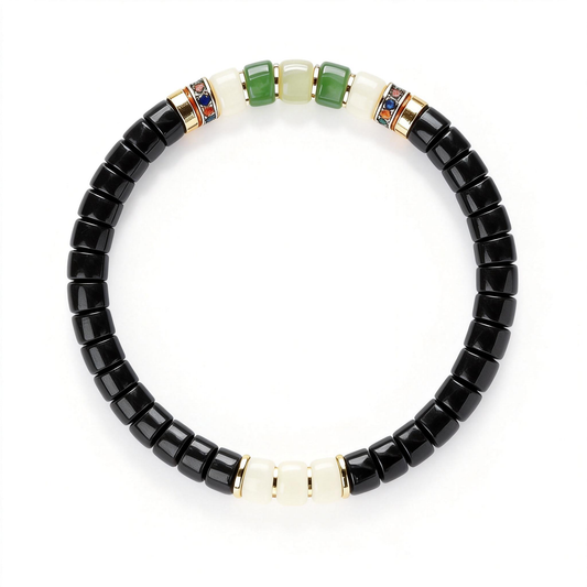 Jade-Accent Heishi Bracelet