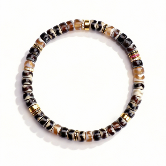 Dzi Heishi Bead Bracelet