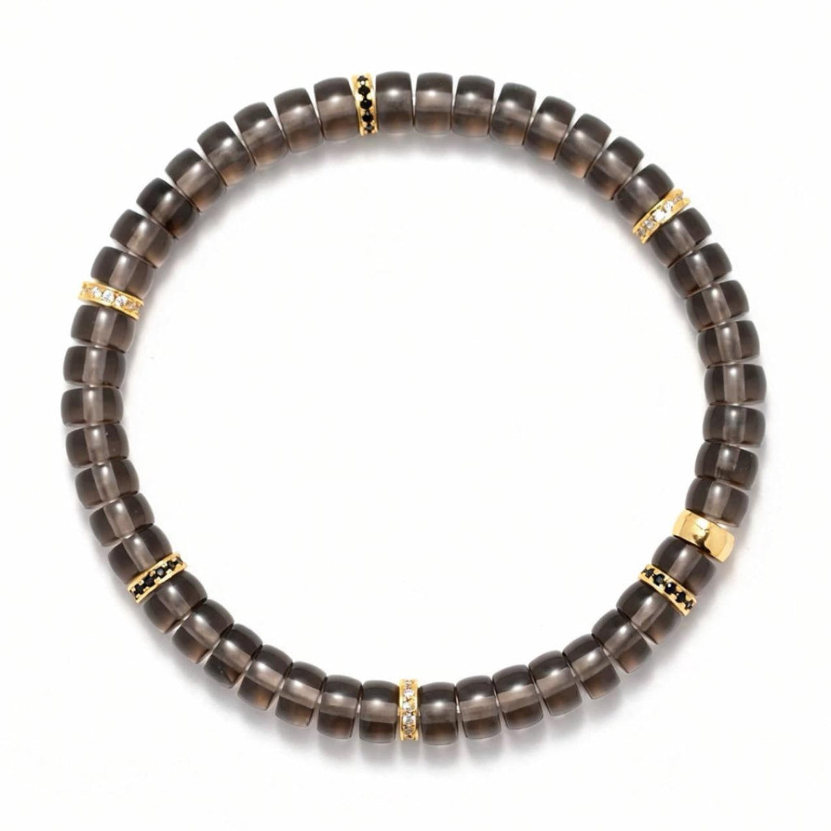 Carbon Haze Crystal Disc Bracelet