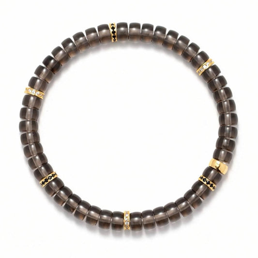 Carbon Haze Crystal Disc Bracelet