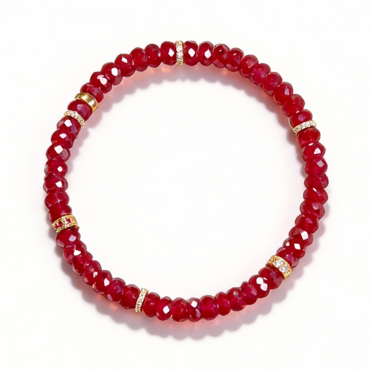 Unbound Ruby Facet Bracelet
