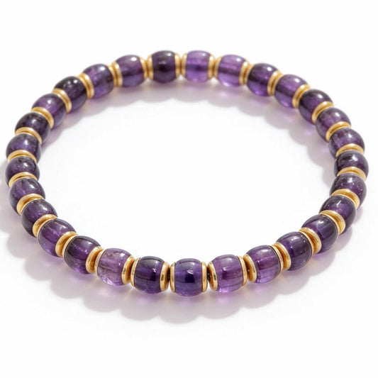 Golden Iris Amethyst Crystal Bracelet