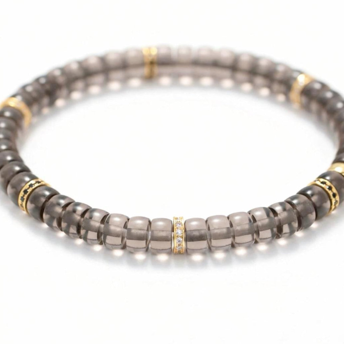 Carbon Haze Crystal Disc Bracelet