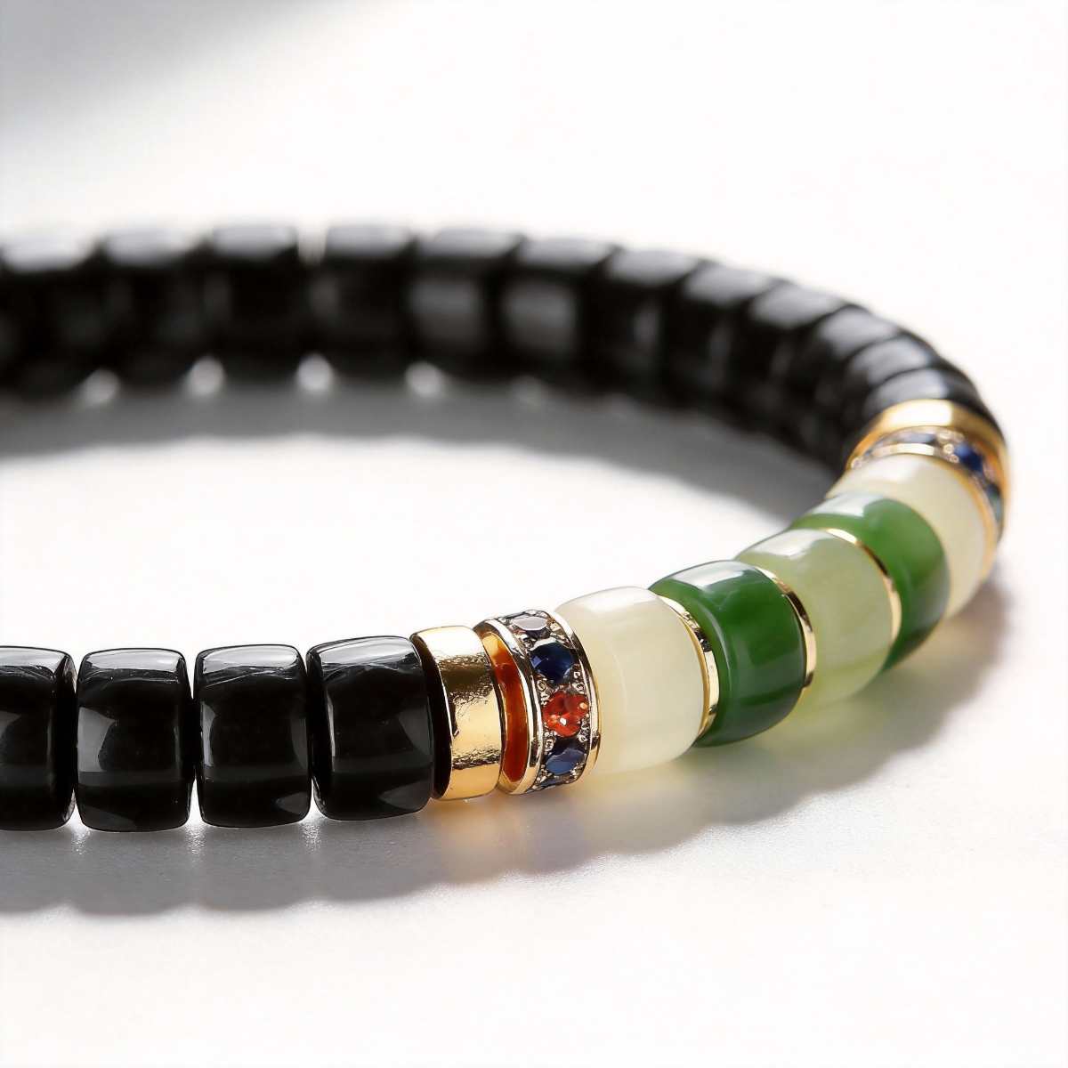 Jade-Accent Heishi Bracelet