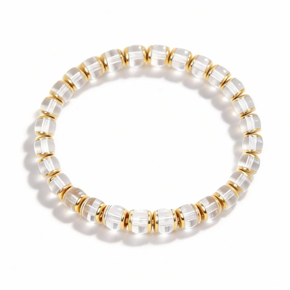 Radiant Echo Clear Crystal Disc Bracelet