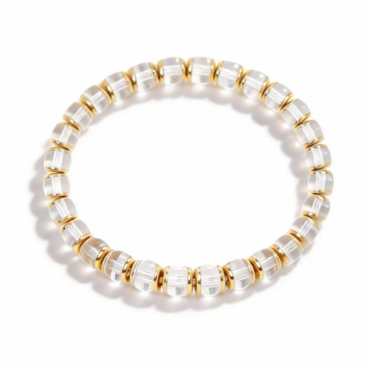 Radiant Echo Clear Crystal Disc Bracelet