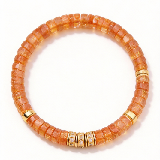 Sunflare Crystal Heishi Bead Bracelet