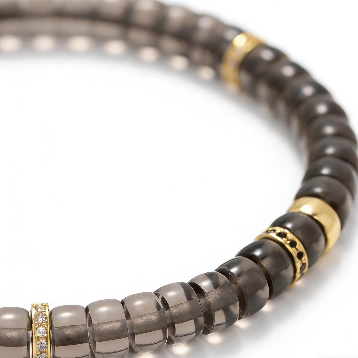 Carbon Haze Crystal Disc Bracelet