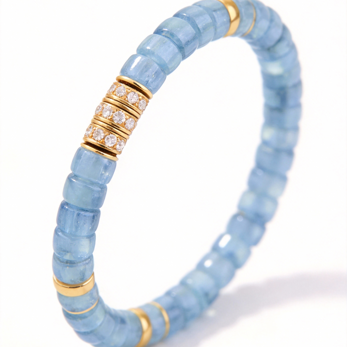 Sky Mist Blue Crystal Disc Bracelet