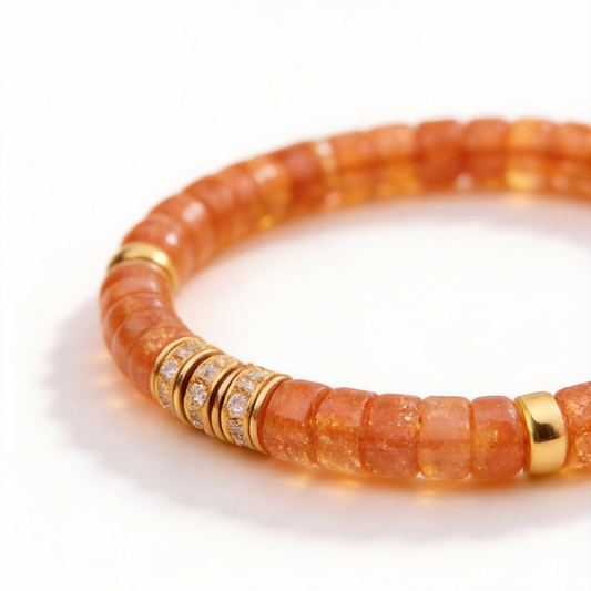 Sunflare Crystal Heishi Bead Bracelet