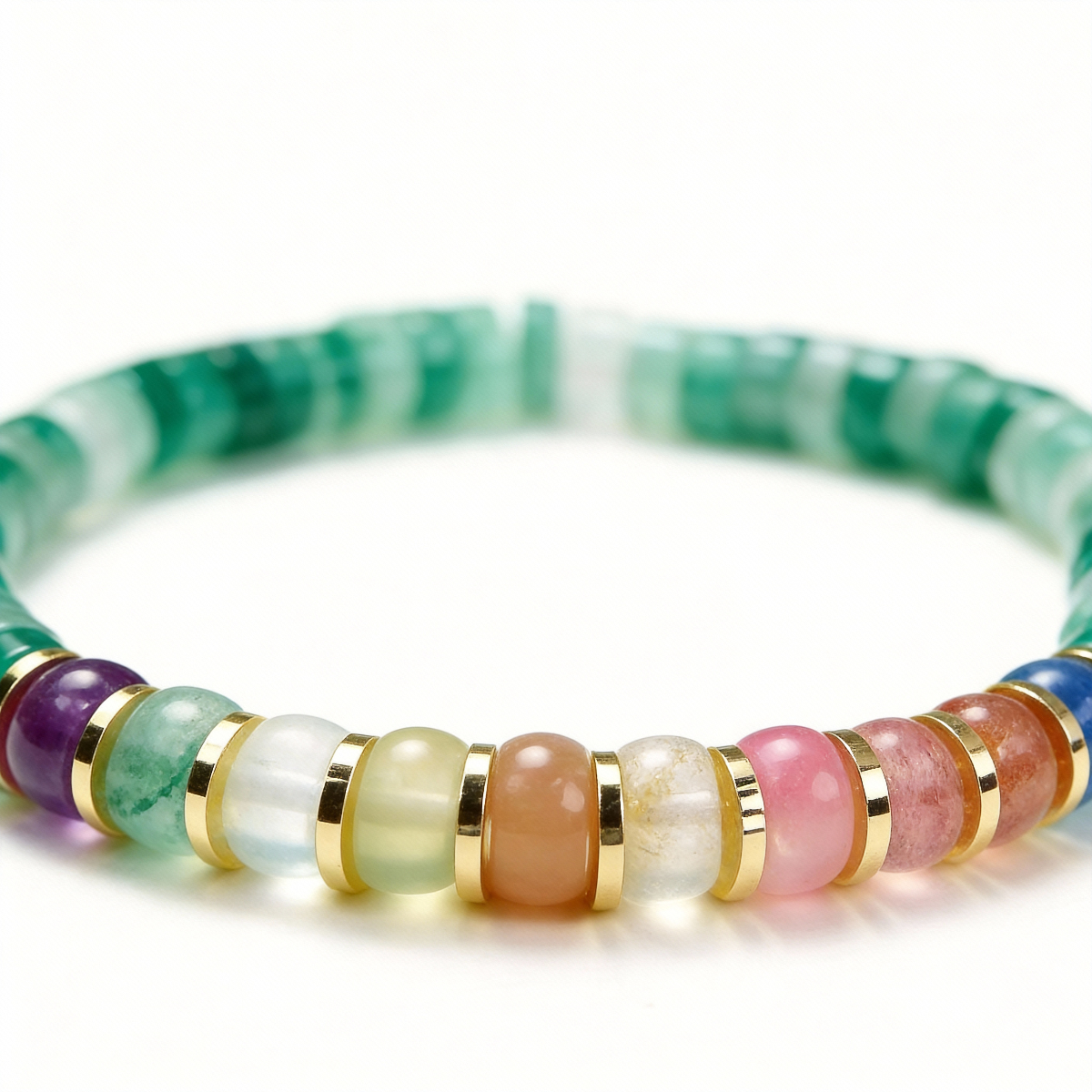 Emerald Tide Colorbar Heishi Bracelet