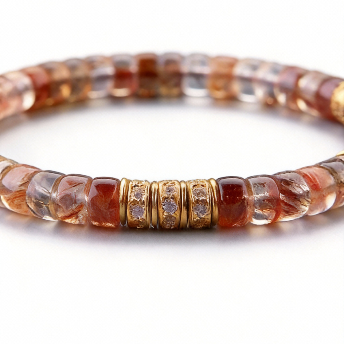 Cognac Crystal Heishi Bracelet