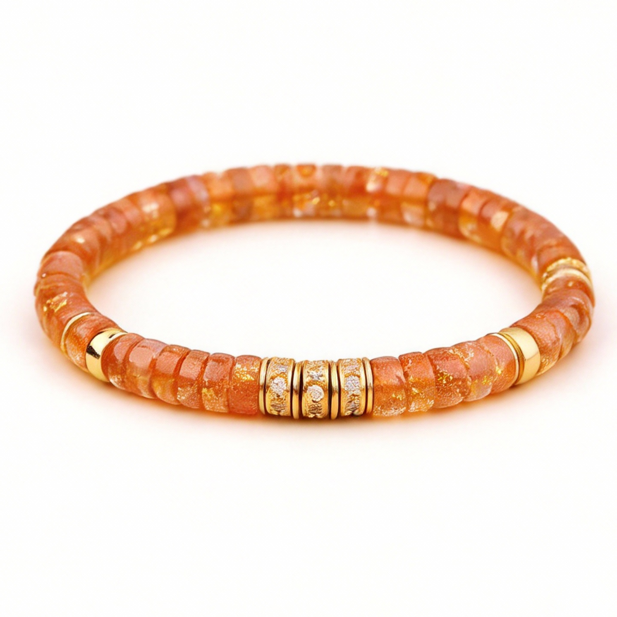 Sunflare Crystal Heishi Bead Bracelet