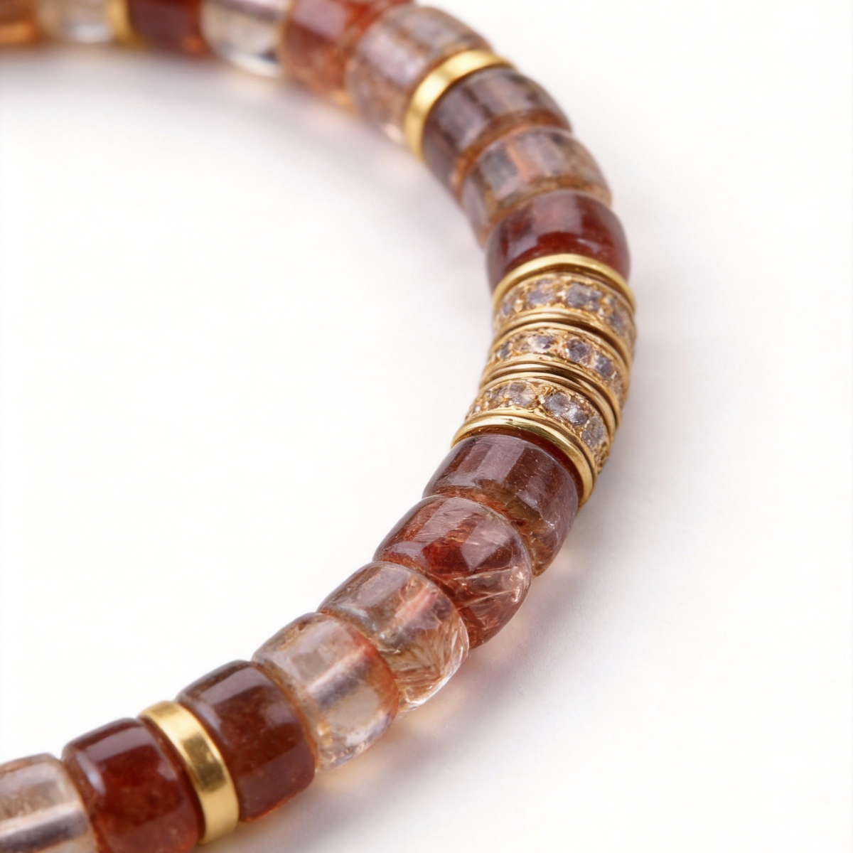Cognac Crystal Heishi Bracelet
