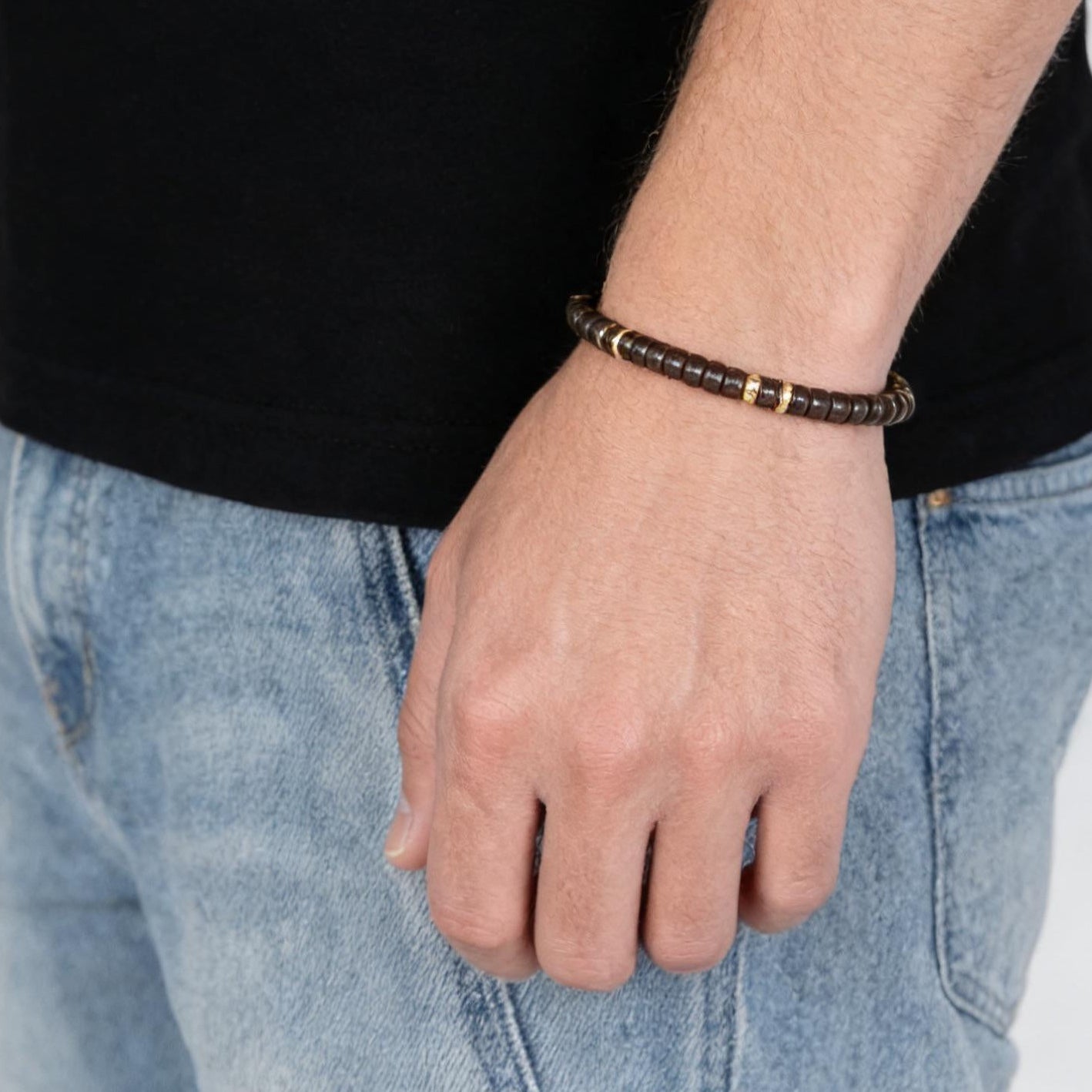 Carbon Haze Crystal Disc Bracelet