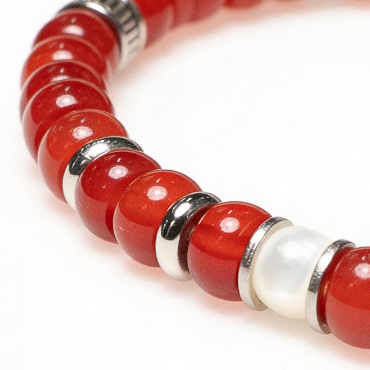 Scarlet Pulse Red Agate Bracelet