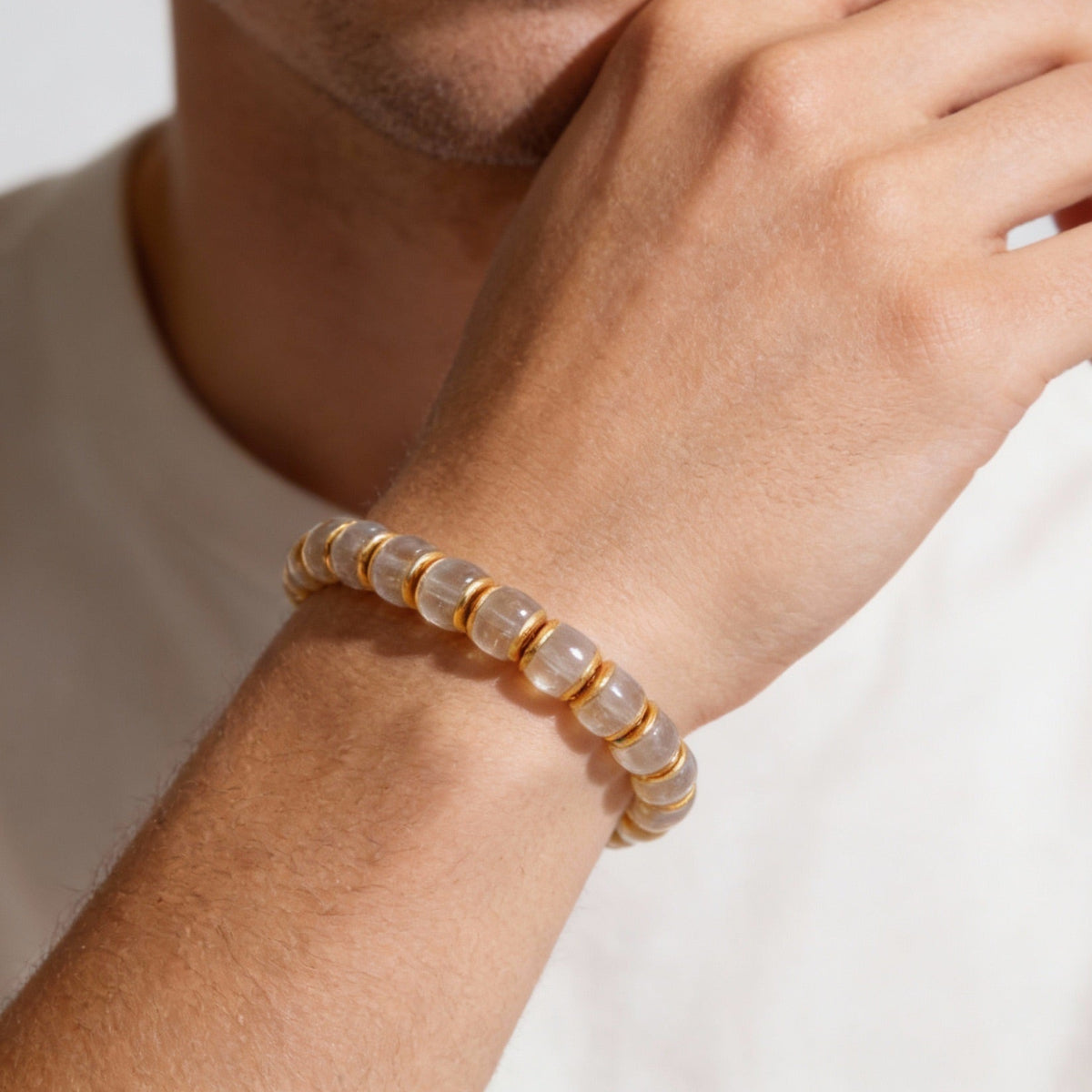 Radiant Echo Clear Crystal Disc Bracelet