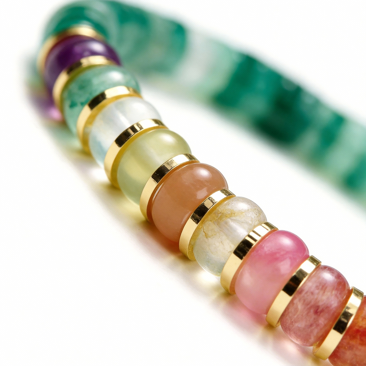 Emerald Tide Colorbar Heishi Bracelet