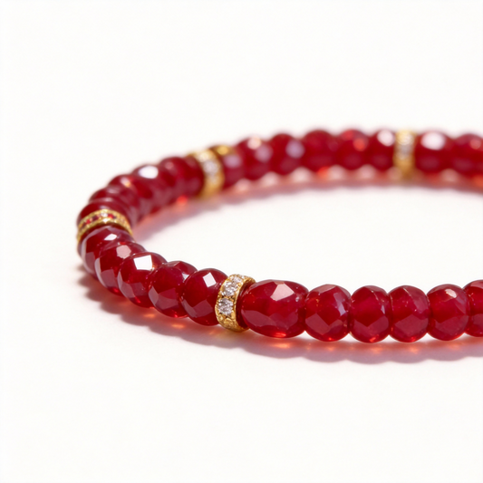 Unbound Ruby Facet Bracelet