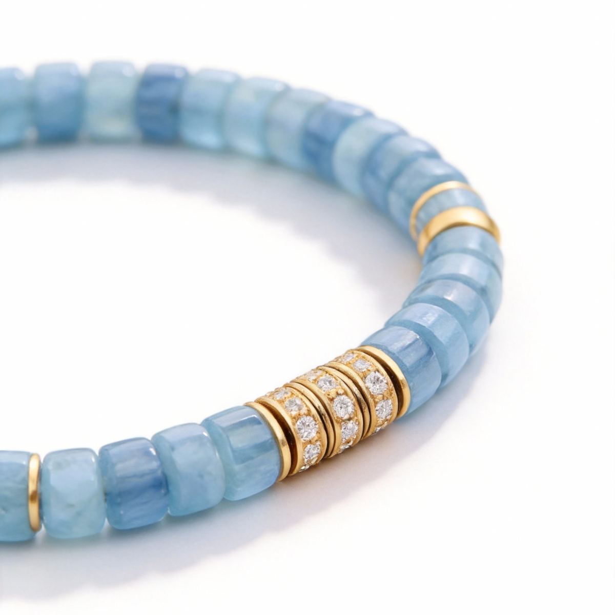 Sky Mist Blue Crystal Disc Bracelet