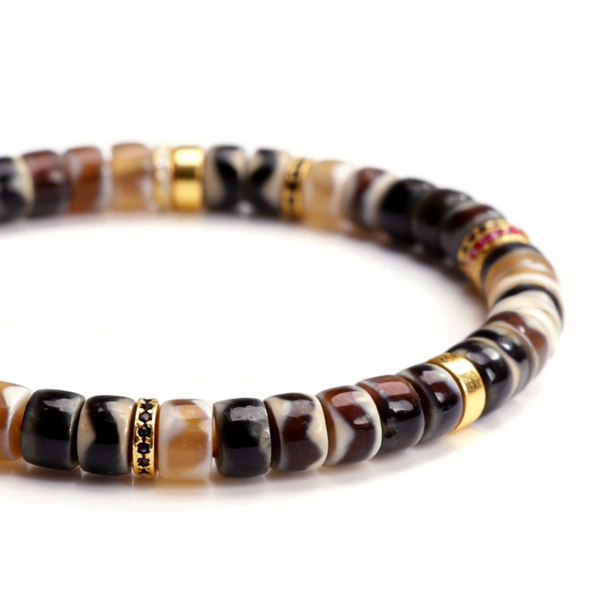 Dzi Heishi Bead Bracelet