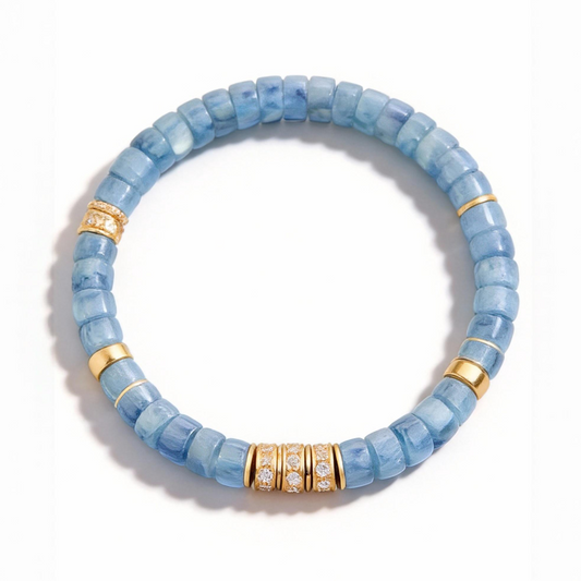 Sky Mist Blue Crystal Disc Bracelet
