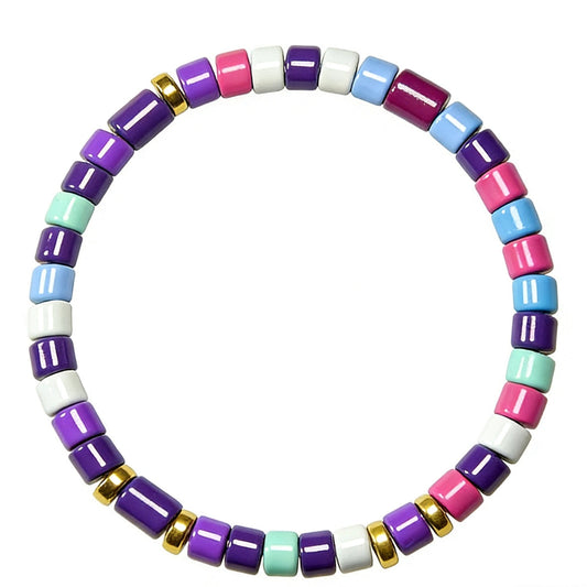 Rainbow Enamel Bead Bracelet