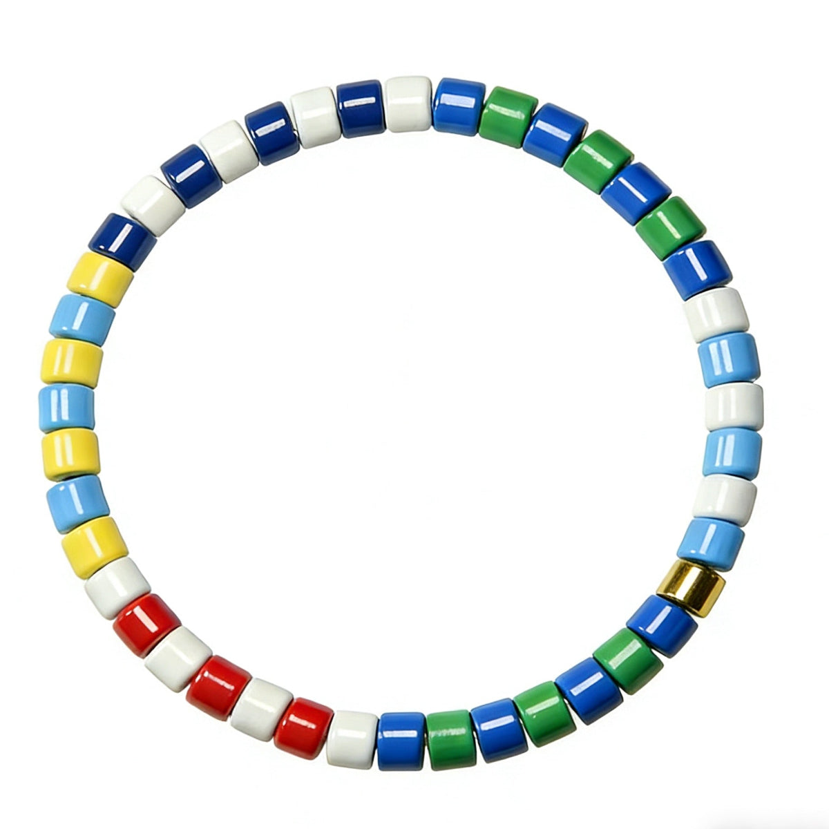 Rainbow Enamel Bead Bracelet