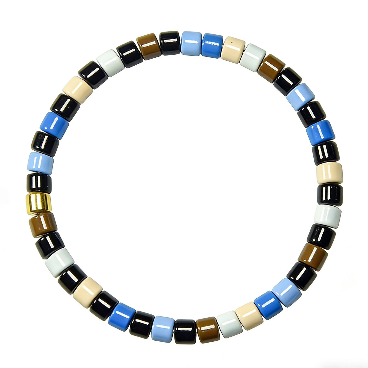 Rainbow Enamel Bead Bracelet