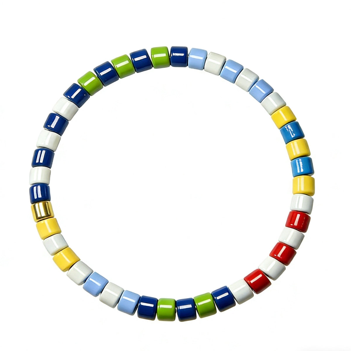 Rainbow Enamel Bead Bracelet